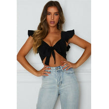 Load image into Gallery viewer, Casual Short Blouse Shirts V Neck Ruffles
