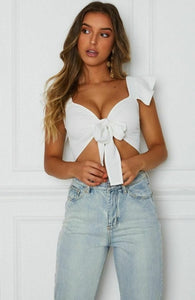 Casual Short Blouse Shirts V Neck Ruffles