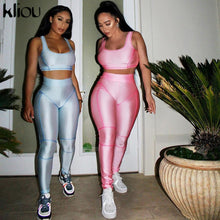 Load image into Gallery viewer, Crop top leggings 2  piece set tracksuits
