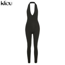 Load image into Gallery viewer, Halter v-neck fitness  jumpsuit
