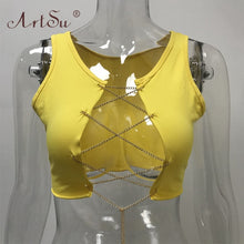 Load image into Gallery viewer, Metal Chain Sleeveless Crop
