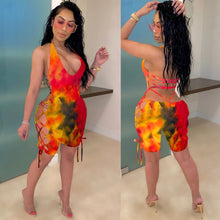 Load image into Gallery viewer, Sexy Tie Dye strapless bandage Backless playsuit
