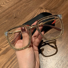 Load image into Gallery viewer, Vintage style clear lens glasses ladies luxury rhinestone design
