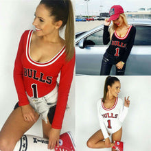 Load image into Gallery viewer, Casual Long Sleeve Bulls body Suit Tops
