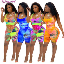 Load image into Gallery viewer, Sexy Tie Dye Print  Playsuit
