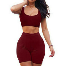 Load image into Gallery viewer, Two Piece Dress Crop Top Skirt Set  Sports Leisure

