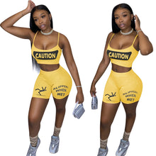 Load image into Gallery viewer, Letter Print  Two Piece Set Tank Top and Shorts
