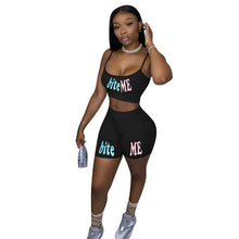 Load image into Gallery viewer, Letter Print  Two Piece Set Tank Top and Shorts
